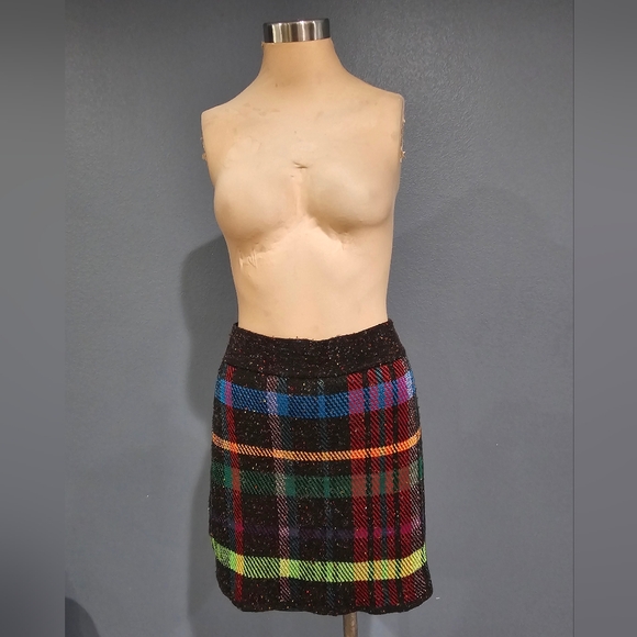 CECILIA PRADO Anthropologie Plaid Saia Selena Knit Multicolor Mini Skirt M - Picture 2 of 8
